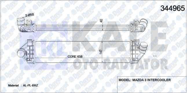 KALE 344965 Turbo Radyatoru (Intercooler) Mazda 3 (Al/Pl/Brz)  ####